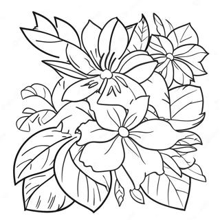 Vibrant Tropical Flowers Coloring Page 36595-30499