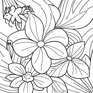 Vibrant Tropical Flowers Coloring Page 36595-30500