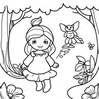 Enchanted Forest Fairy Garden Coloring Page 36614-30514