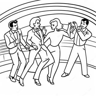 50s Rock And Roll Dance Scene Coloring Page 36635-30546