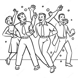 50s Rock And Roll Dance Scene Coloring Page 36635-30548