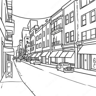 Vibrant Urban Street Scene Coloring Page 36695-30577