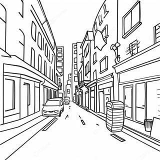 Vibrant Urban Street Scene Coloring Page 36695-30579