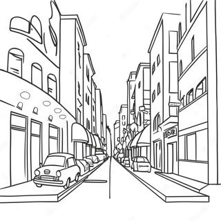 Vibrant Urban Street Scene Coloring Page 36695-30580