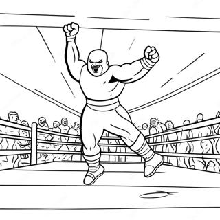 Thick Lined Wwe Wrestler Jumping On Opponent Coloring Page 36705-30586