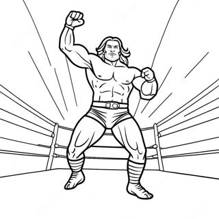 Thick Lined Wwe Wrestler Jumping On Opponent Coloring Page 36705-30587