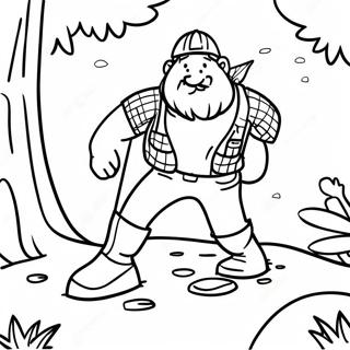 Adventurous Lumberjack In The Forest Coloring Page 36726-30594