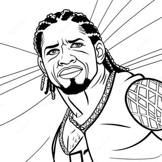 Jey Uso In Action Coloring Page 36736-30598