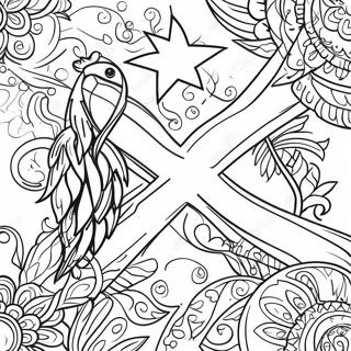 Jamaica Flag Coloring Page 36755-30623