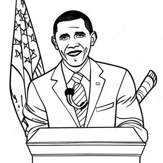 Barack Obama Giving A Speech Coloring Page 36776-30635