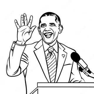 Barack Obama Giving A Speech Coloring Page 36776-30636