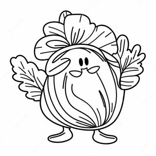 Happy Lettuce Character Coloring Page 36786-30644