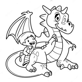 Adventurous Dragon And Boy Coloring Page 36806-30661