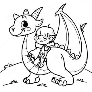 Adventurous Dragon And Boy Coloring Page 36806-30663