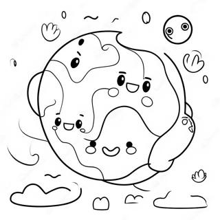 Cute Earth With Happy Faces Coloring Page 3680-2992