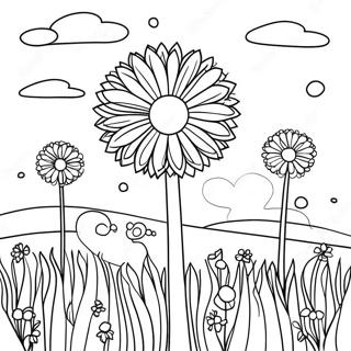 Whimsical Dandelion Field Coloring Page 36836-30688