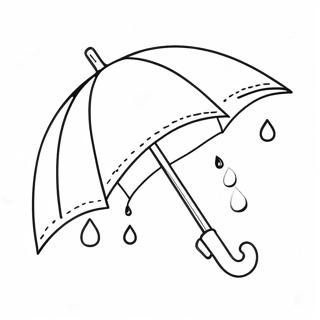 Cute Umbrella With Raindrops Coloring Page 36876-30717