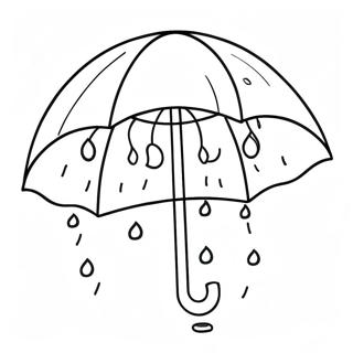 Cute Umbrella With Raindrops Coloring Page 36876-30718