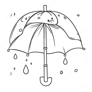 Cute Umbrella With Raindrops Coloring Page 36876-30720