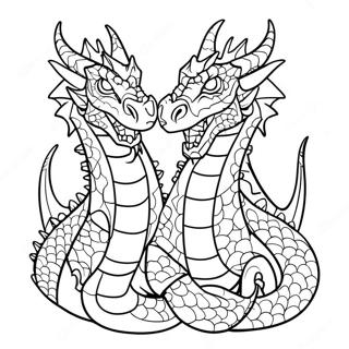 Three Headed Dragon Coloring Page 36885-30723