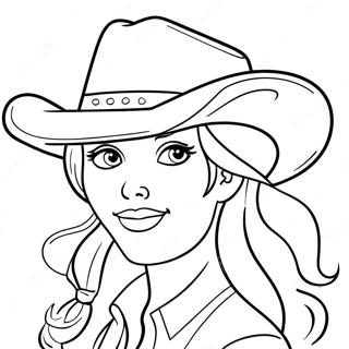 Cute Cowgirl With A Hat Coloring Page 3690-2999