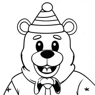 Freddy Fazbear In Santa Hat Coloring Page 36916-30746