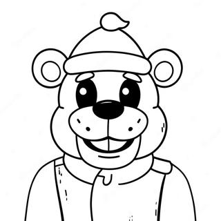 Freddy Fazbear In Santa Hat Coloring Page 36916-30747