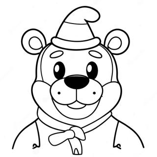 Freddy Fazbear In Santa Hat Coloring Page 36916-30748