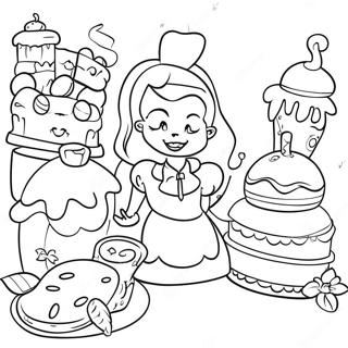 Alice In Wonderland Bakery Coloring Page 36945-30770