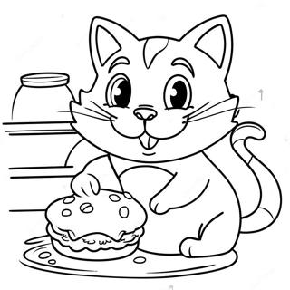 Cheshire Cat Baking Cookies Coloring Page 36946-30773