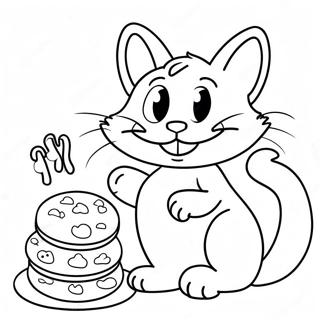 Cheshire Cat Baking Cookies Coloring Page 36946-30775