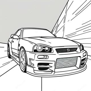 Nissan Skyline R34 Coloring Pages