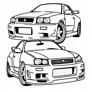 Nissan Skyline R34 Coloring Page 36965-30782