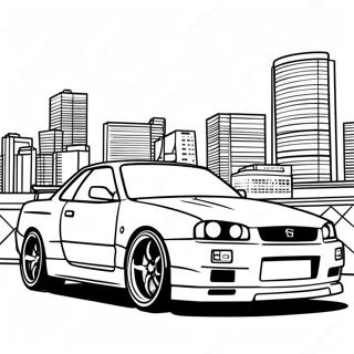 Nissan Skyline R34 Coloring Page 36965-30783