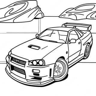 Nissan Skyline R34 Coloring Page 36965-30784