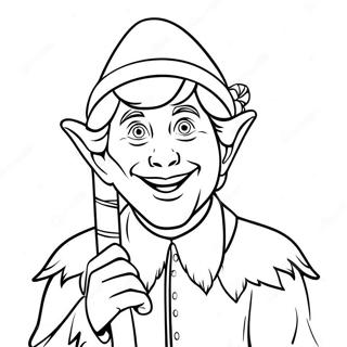 Buddy The Elf With Candy Cane Coloring Page 36976-30806