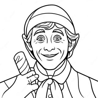 Buddy The Elf With Candy Cane Coloring Page 36976-30807