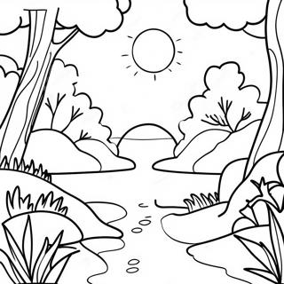 Relaxing Nature Scene Healing Coloring Page 37006-30823