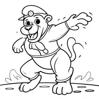 Dog Man In Action Coloring Page 37036-30842