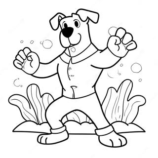 Dog Man In Action Coloring Page 37036-30844