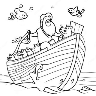 Noah S Ark With Animals Coloring Page 37066-30866