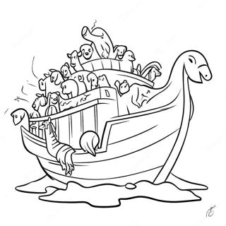 Noah S Ark With Animals Coloring Page 37066-30867