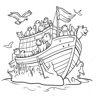 Noah S Ark With Animals Coloring Page 37066-30868