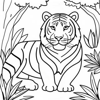 Majestic White Tiger In Jungle Coloring Page 37076-30878