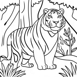 Majestic White Tiger In Jungle Coloring Page 37076-30879