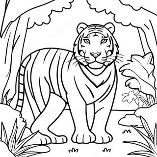 Majestic White Tiger In Jungle Coloring Page 37076-30880