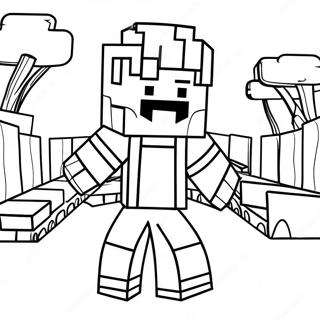 Minecraft Farmer Villager Coloring Page 37086-30886