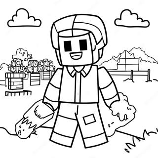 Minecraft Farmer Villager Coloring Page 37086-30887