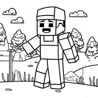 Minecraft Farmer Villager Coloring Page 37086-30888