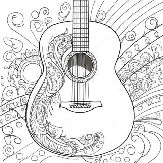 Colorful Guitar Coloring Page 3710-3014